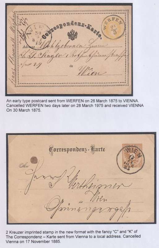 AUSTRIA 1875-1890 POSTCARDS - SUPERBLY WRITTEN UP