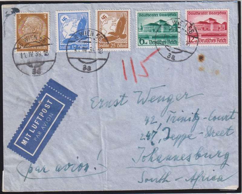 GERMANY  USED IN AUSTRIA 1934-1939 COVERS