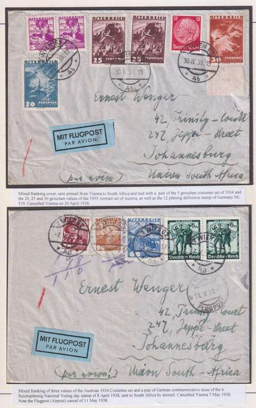 AUSTRIA - GERMANY 1938 COVERS MIXED STAMPS - INCL A ZEPPELIN