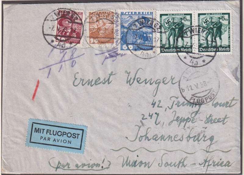 AUSTRIA - GERMANY 1938 COVERS MIXED STAMPS - INCL A ZEPPELIN