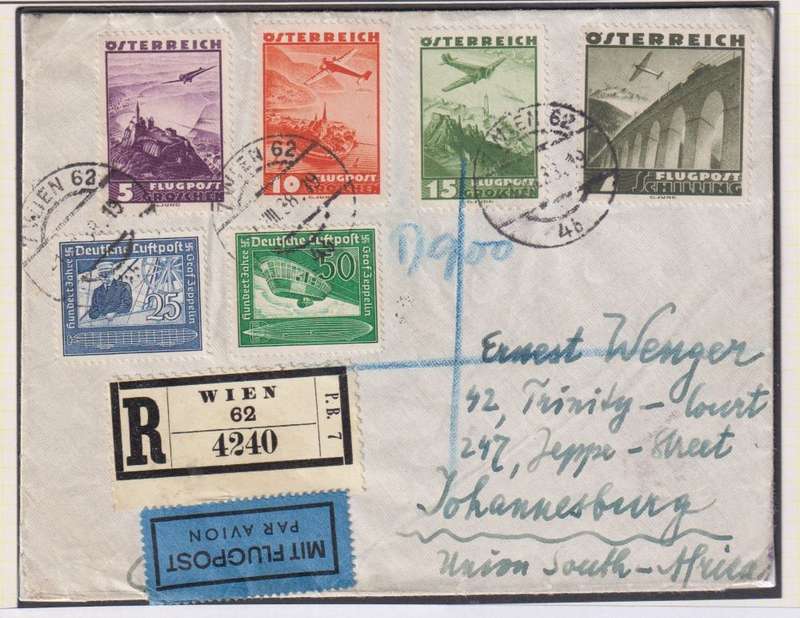 AUSTRIA - GERMANY 1938 COVERS MIXED STAMPS - ZEPPELINS