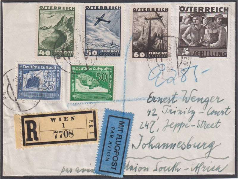 AUSTRIA - GERMANY 1938 COVERS MIXED STAMPS - ZEPPELINS