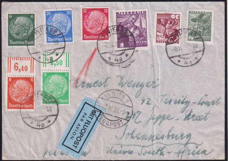 AUSTRIA - GERMANY 1938 COVERS MIXED STAMPS - ZEPPELINS