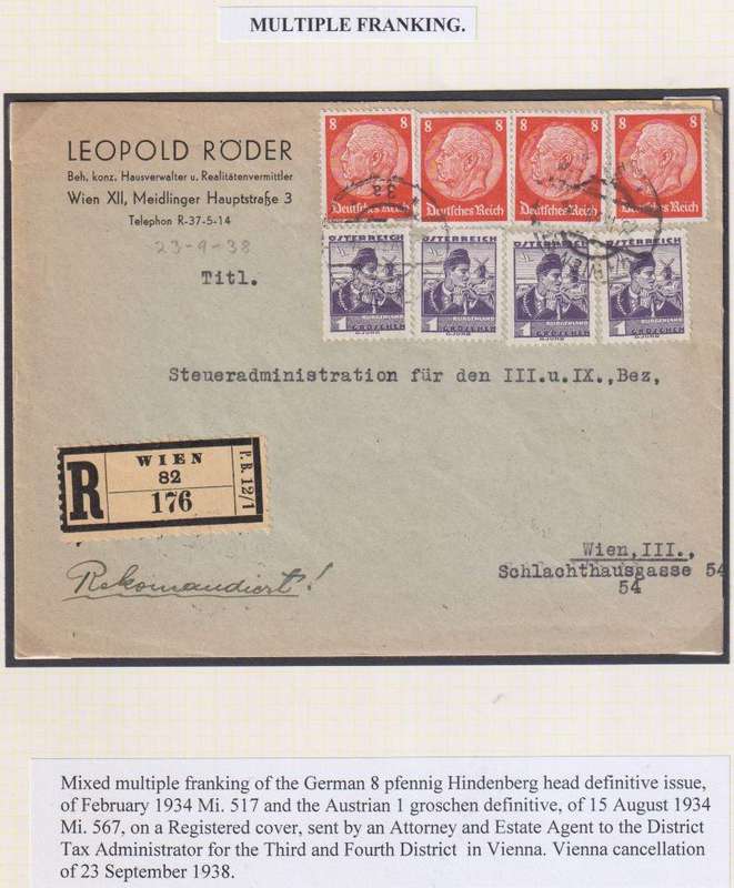 AUSTRIA - GERMANY MIXED FRANKINGS  - WRITTEN UP