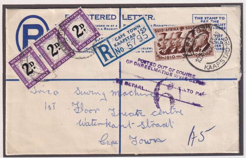 SA POSTAGE DUE COVERS - WRITTEN UP