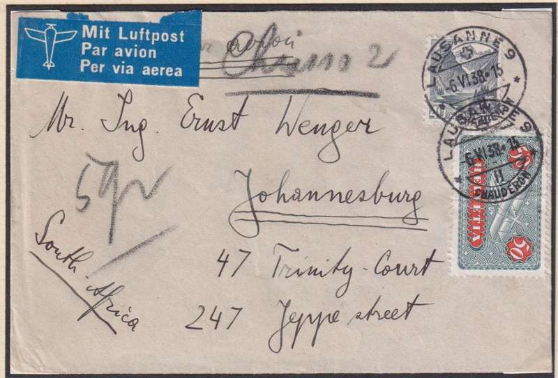 SWITZERLAND 1938-9 AIRMAIL COVERS - A SUPERB LOT!