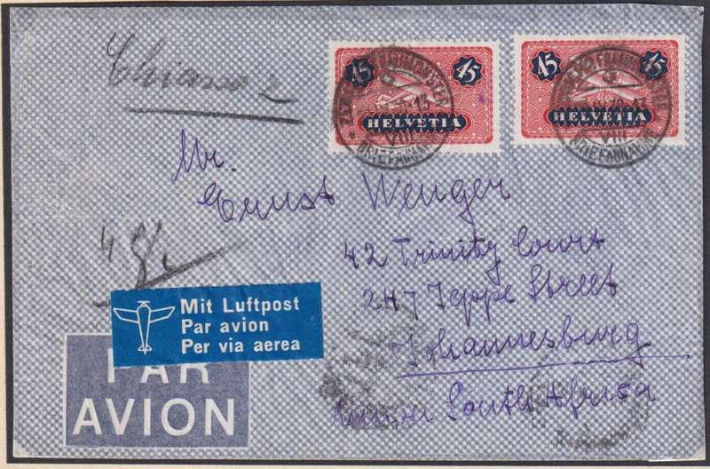 SWITZERLAND 1938-9 AIRMAIL COVERS - A SUPERB LOT!