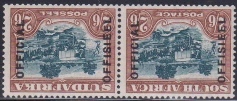 SA 1930 2/6 OFFICIAL INVERTED WATERMARK FINE HINGED MINT- SACC O20a CV R12,000 - RARE!
