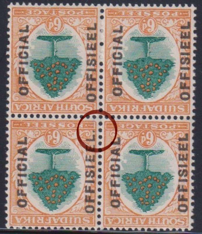 SA 1930 6d  OFFICIAL "STOP AFTER OFFISIEEL" FINE HINGED MINT- SACC O16b CV R1800