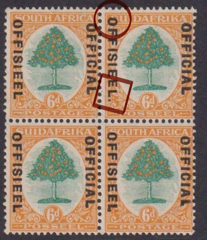 SA 1929 "STOP AFTER OFFISIEEL" & RAISED OFFISIEEL"  SACC 10b,c  LIGHTLY HINGED MINT  CV R1500+