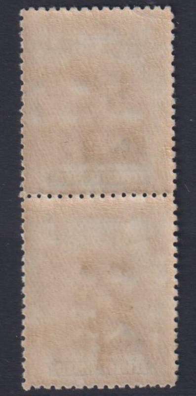 RHODESIA - BSAC 1913 1/- ADMIRAL PAIR DIE 111 BLACK & LIGHT BLUE UM
