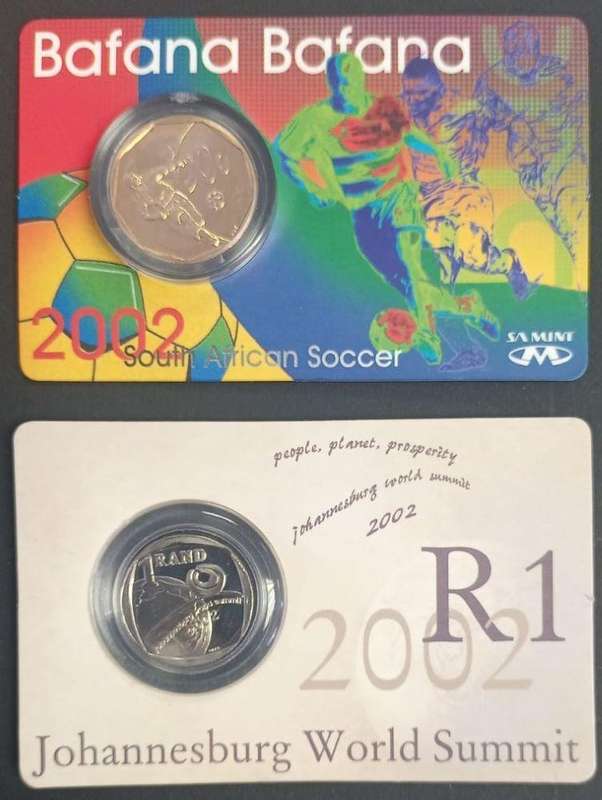 Johannesburg World Summit R1 & Bafana Bafana 50c Coin