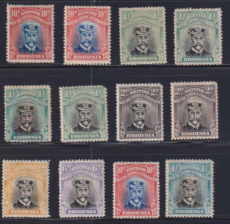 RHODESIA - BSAC LOVELY COLLECTION OF MINT ADMIRALS