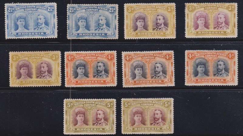RHODESIA - BSAC LOVELY COLLECTION OF MINT DOUBLE HEADS