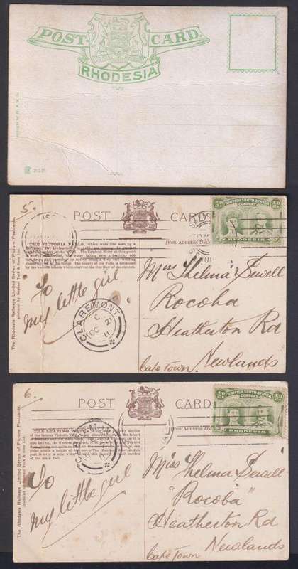 RHODESIA - BSAC POSTCARDS - DOUBLE HEADS