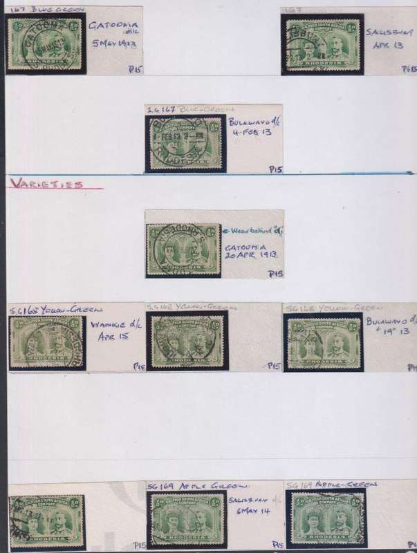 RHODESIA - BSAC 1/2d PERF 15  DOUBLE HEADS - LOVELY USED LOT