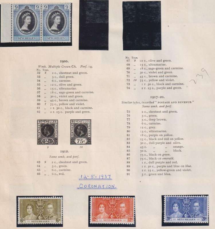 SEYCHELLES EARLY COLLECTION ON PAGES - HIGH CAT VALUE