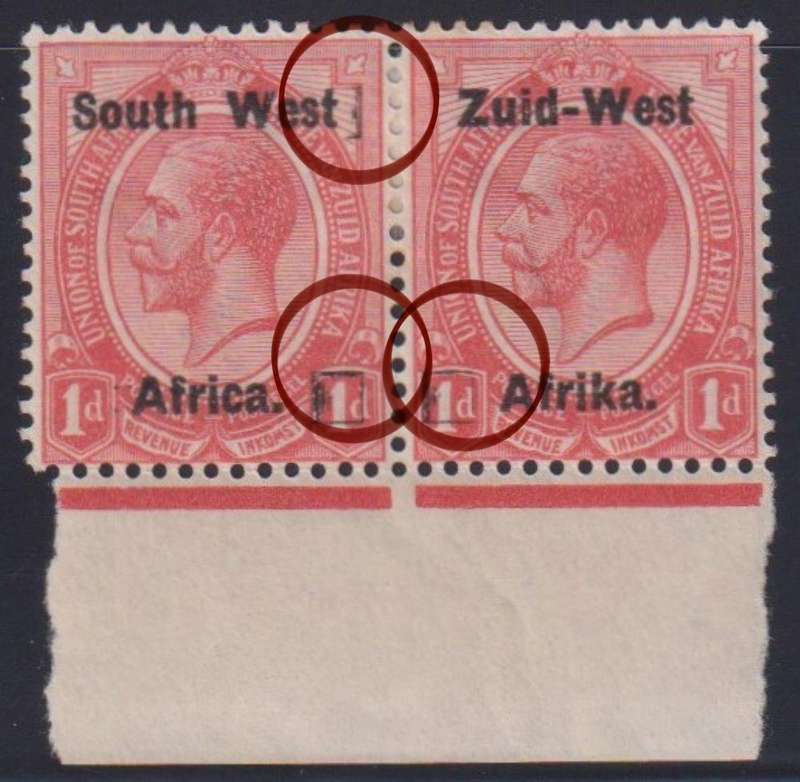 SWA 1923 TYPE 1 1d  HINGED MINT - "BOXES"
