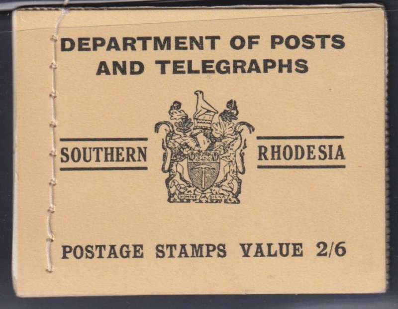 SOUTHERN RHODESIA SCARCE KGV1  1938 BOOKLET SACC R10,000