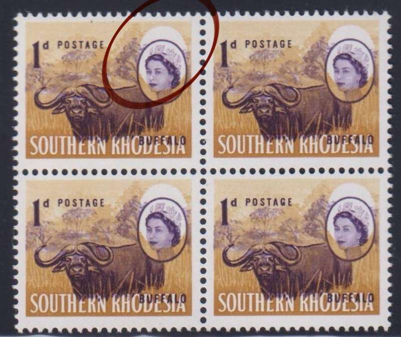 SOUTHERN RHODESIA 1964 1d MAJOR COLOUR SHIFT BLOCK OF 4 UM