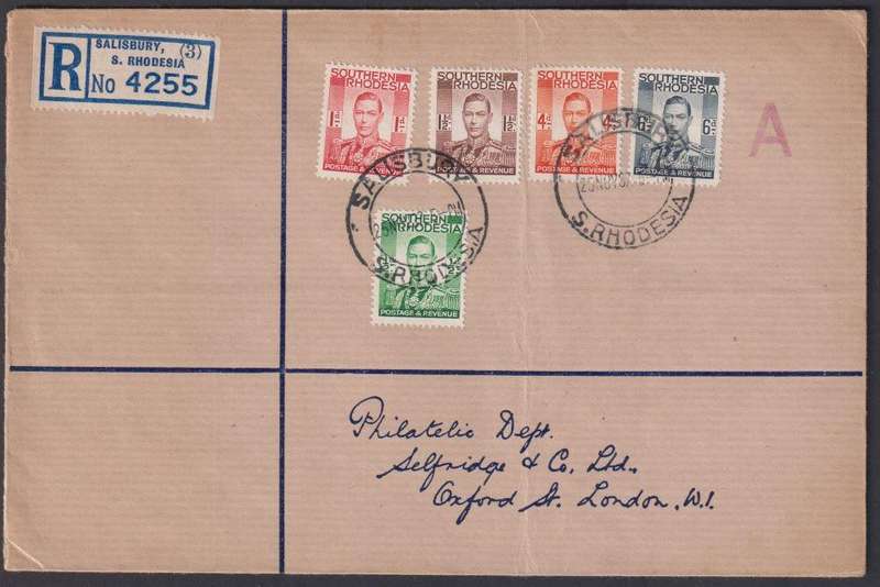 SOUTHERN RHODESIA RARE KGV1 1937 DEFINS SET ON FDC