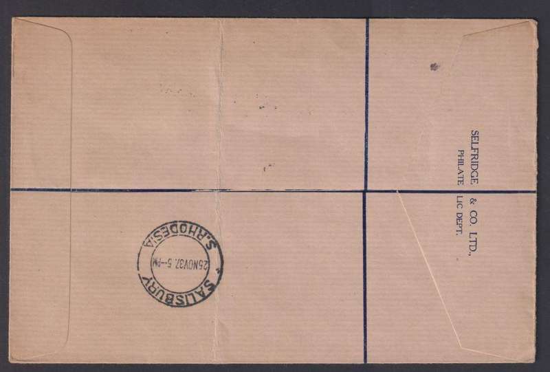 SOUTHERN RHODESIA RARE KGV1 1937 DEFINS SET ON FDC