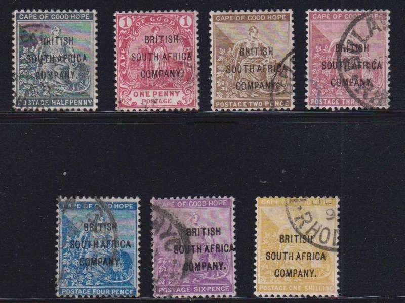 RHODESIA 1896 COGH OVERPRINTS SOUND USED CV R8800
