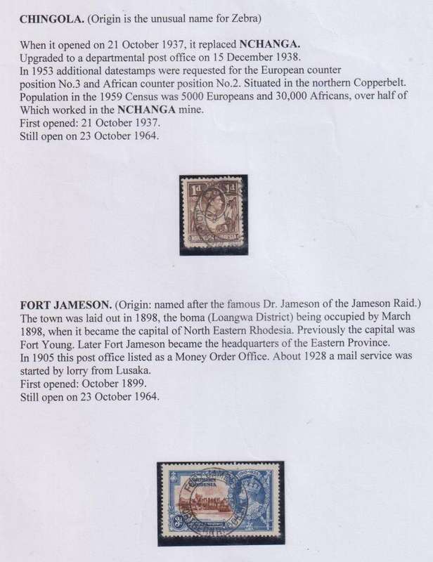NORTHERN RHODESIA GREAT POSTMARK WRITTEN UP COLLECTION