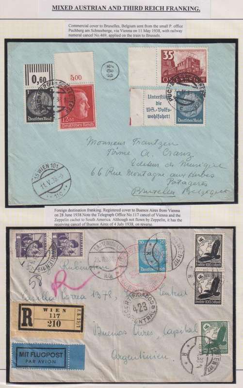 AUSTRIA - GERMANY 1938 COVERS MIXED STAMPS - INCL A ZEPPELIN