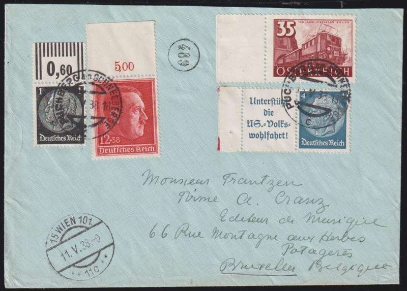 AUSTRIA - GERMANY 1938 COVERS MIXED STAMPS - INCL A ZEPPELIN