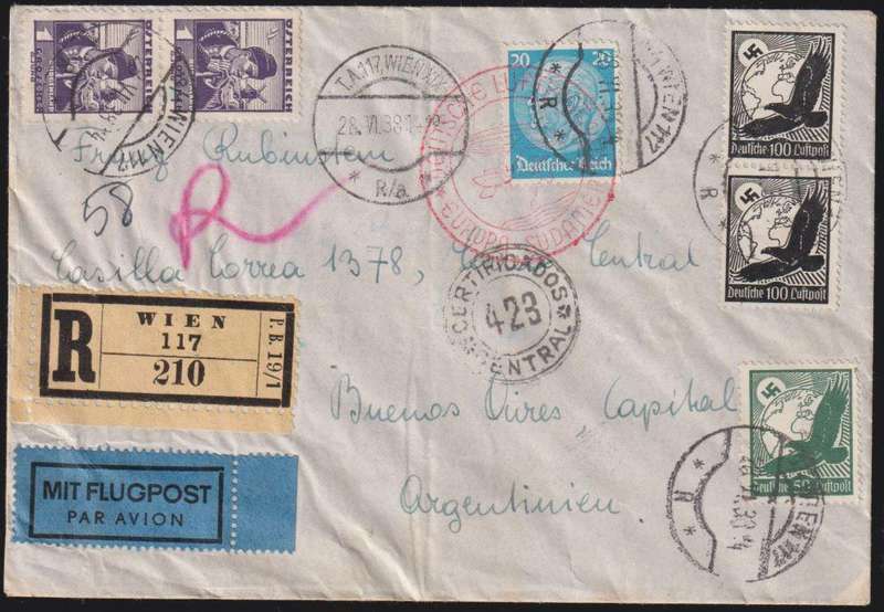 AUSTRIA - GERMANY 1938 COVERS MIXED STAMPS - INCL A ZEPPELIN