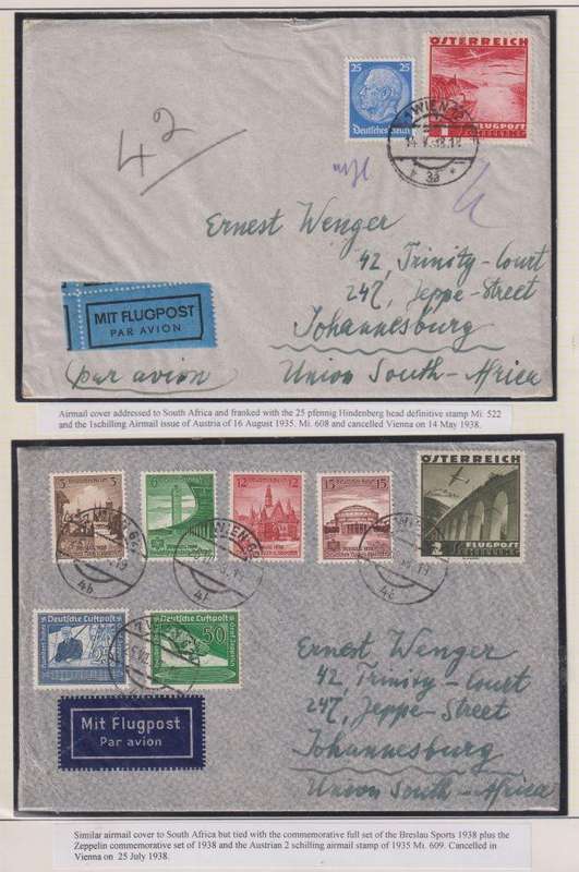 AUSTRIA - GERMANY 1938 COVERS MIXED STAMPS - INCL A ZEPPELIN