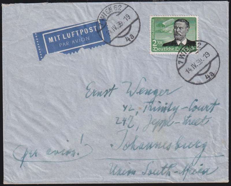 GERMANY-ZEPELLIN/LILIENTHAL STAMPS (UM) & ON COVERS USED IN AUSTRIA