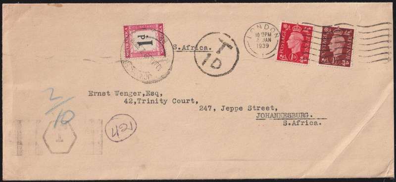 UNION POSTAGE DUES ON INCOMING COVERS/CARDS - SUPERB LOT