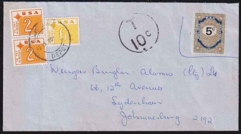 SA POSTAGE DUES WRITTEN UP COVERS/CARD