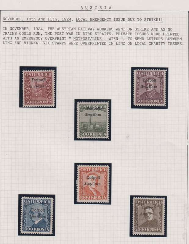 AUSTRIA 1922-4 ISSUES, MINT & USED incl LINZ EMERGENCY ISSUE UM