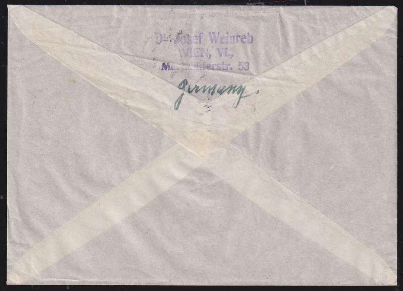 AUSTRIA 1935 AIRMAILS ON FLOWN COVERS