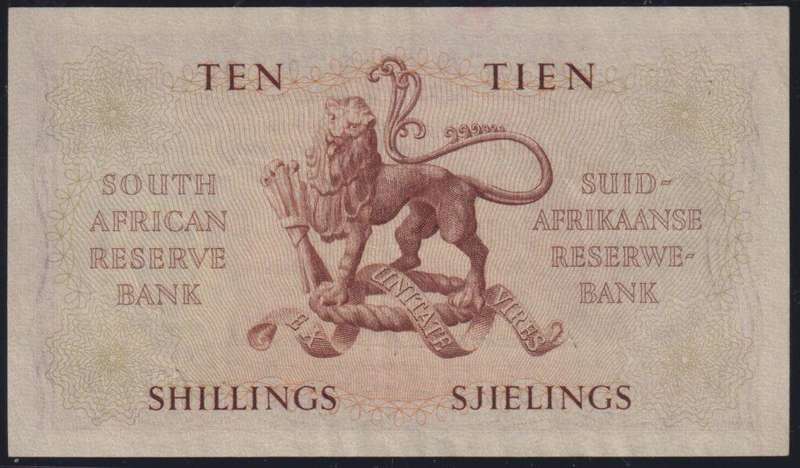 SA 1951 MH DE KOCK 10/- BANKNOTE SUPERB UNCIRCULATED