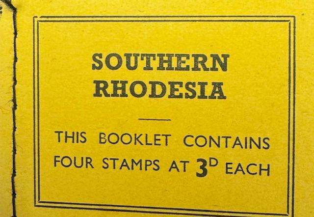 SOUTHERN RHODESIA 1964 BOOKLET WITH NICE COLOUR SHIFT ON STAMPS