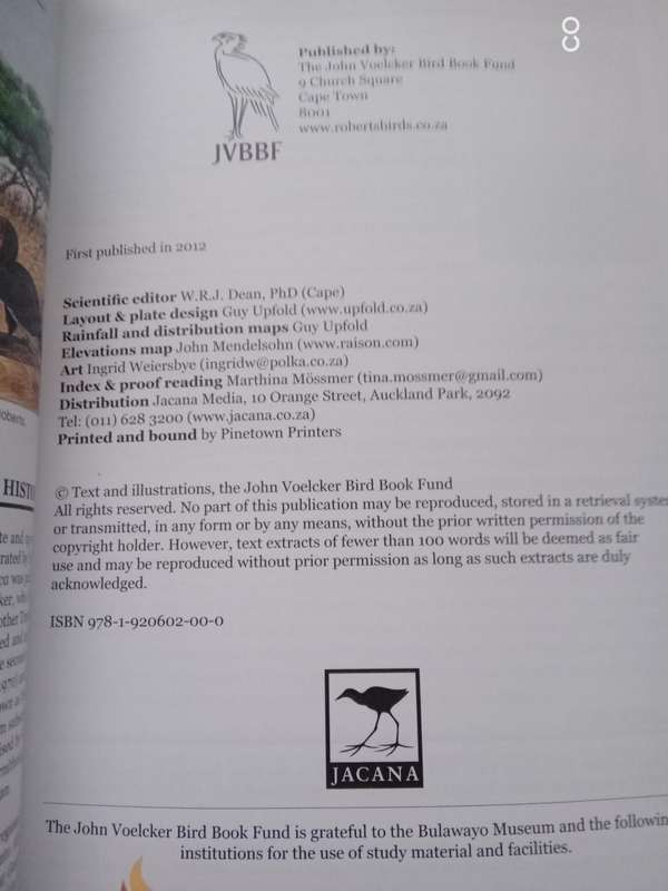 Roberts Geographic Variation of Southern African Birds