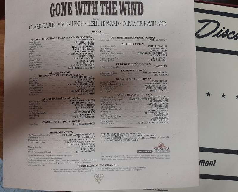 *Reduced* Gone With The Wind Laserdisc (5 disc set, incl booklet)