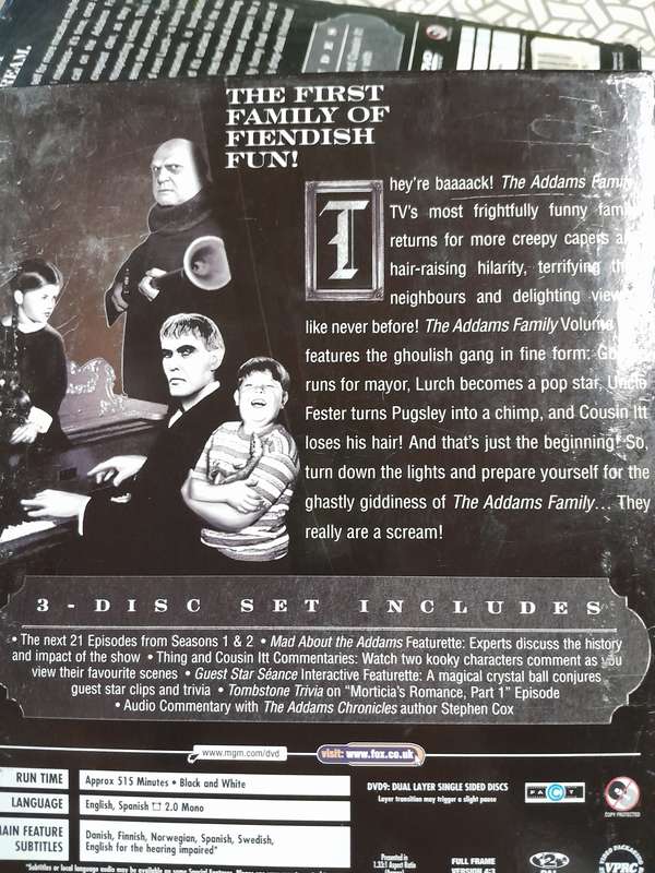 The Addams Family complete series 1 to 3 dvd bundle