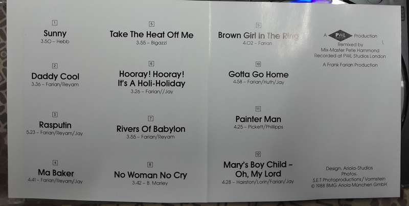 Boney M - Greatest Hits Of All Time Remix CD (Reunion cd, PWL release)
