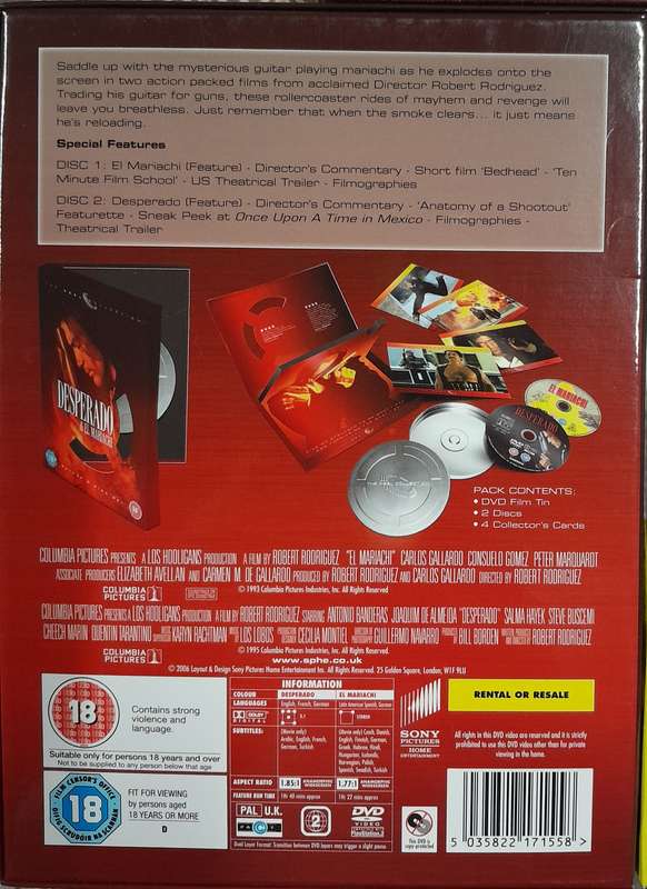 5 movie bundle (2 dvd sets, each with cards in movie reel tins)