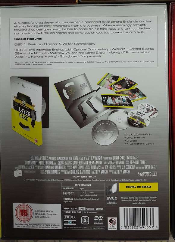 5 movie bundle (2 dvd sets, each with cards in movie reel tins)