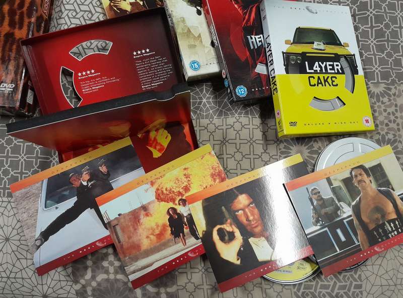5 movie bundle (2 dvd sets, each with cards in movie reel tins)