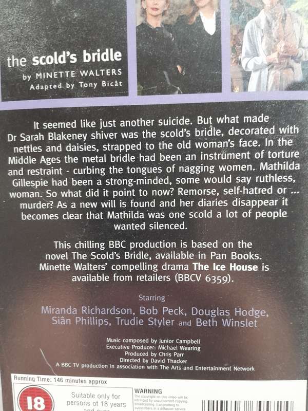 Minette Walters - The Echo and The Scold's Bridle 2 x VHS bundle