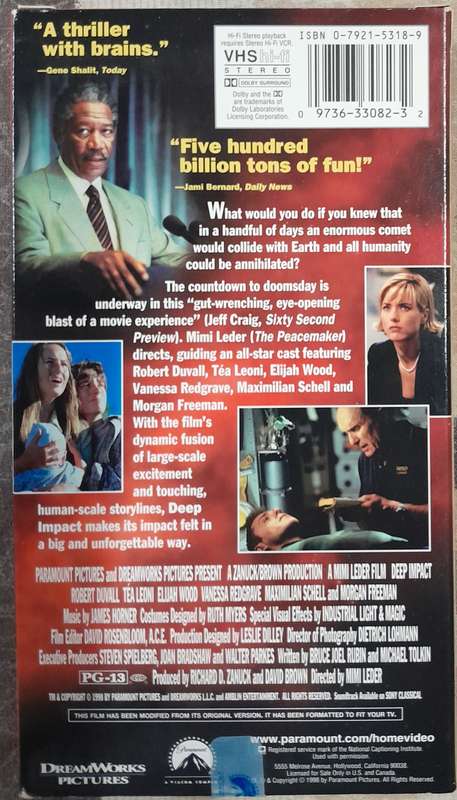 Deep Impact VHS (NTSC format)