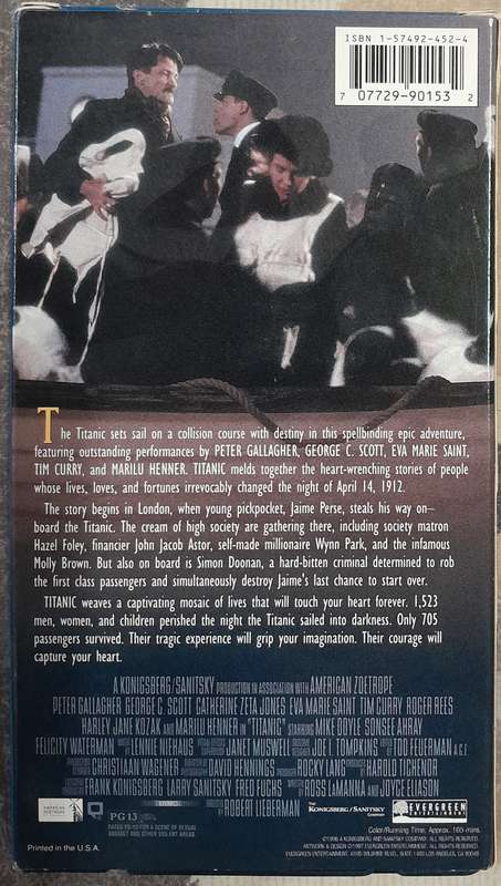 Titanic VHS (NTSC format) Peter Gallagher, Catherine Zeta Jones, Tim Curry