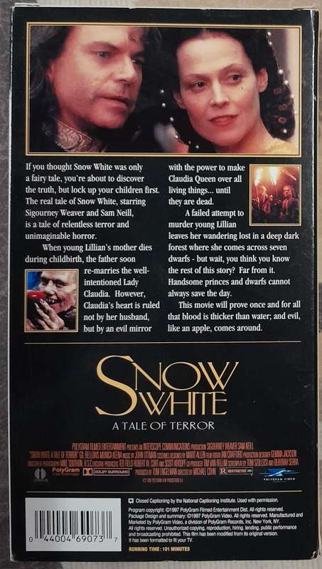 Snow White - A Tale of Terror VHS (NTSC format) Sigourney Weaver / Sam Neill
